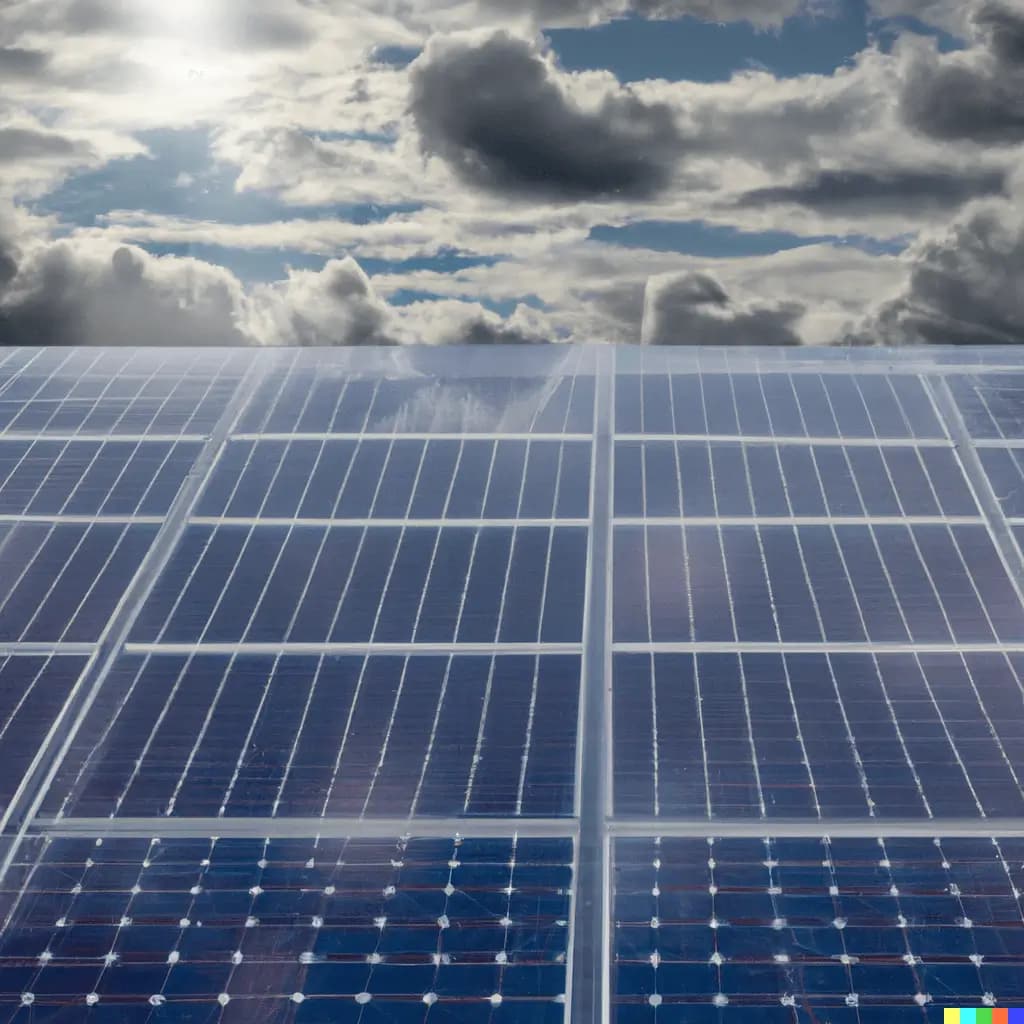 A rooftop with solar panels under a sunny sky, representing the cost and benefits of solar installations, including financial incentives, long-term savings, and environmental impact.