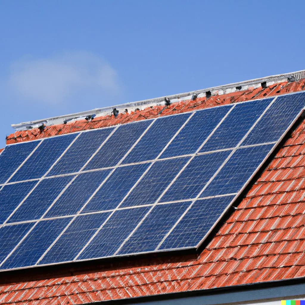 A rooftop with solar panels, symbolizing the financial benefits of solar tax credits and the promotion of renewable energy.